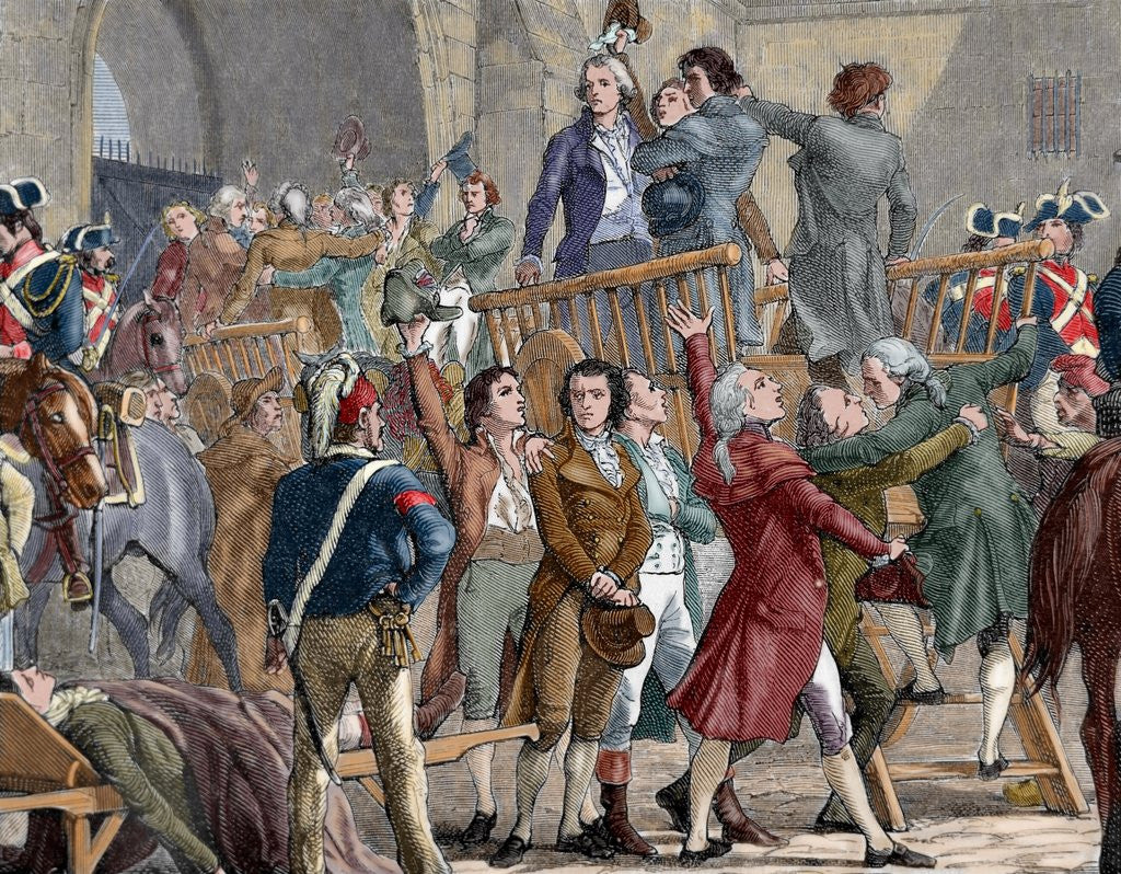 Detail of French Revolution (1789). The Girondists out of jail to go to the gallows by Anonymous
