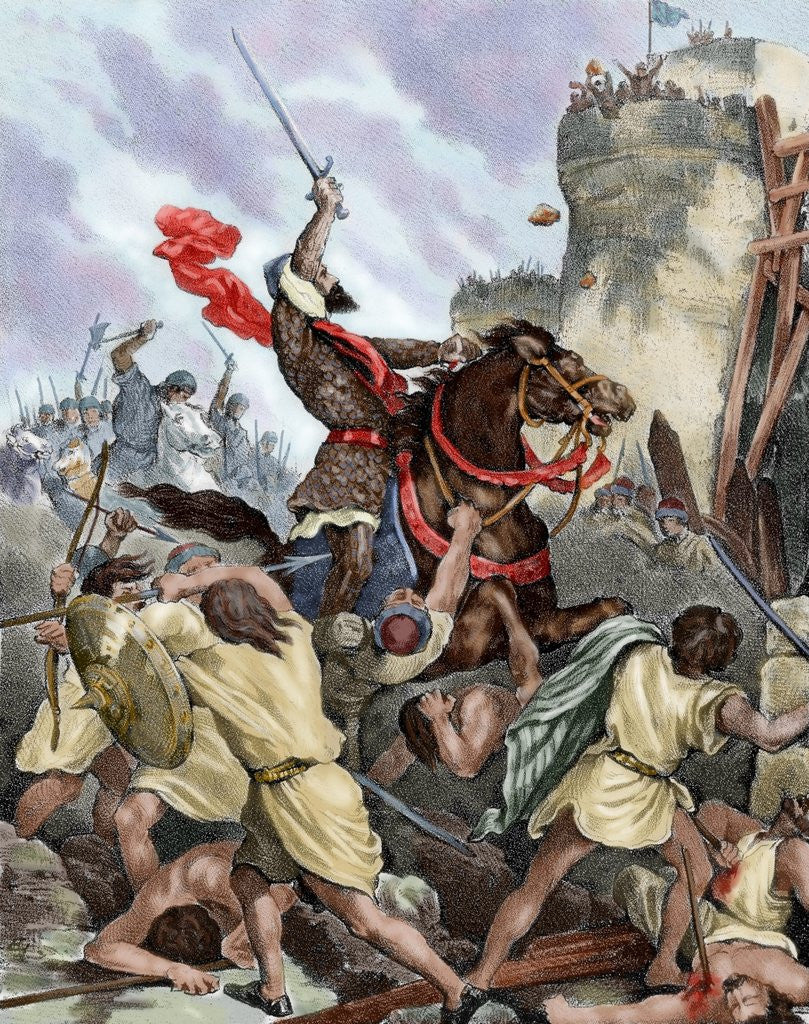 Detail of Rodrigo Diaz de Vivar (c.1043-1099), known as El Cid. Conquest of Valencia (June 15, 1094). Spain by Anonymous