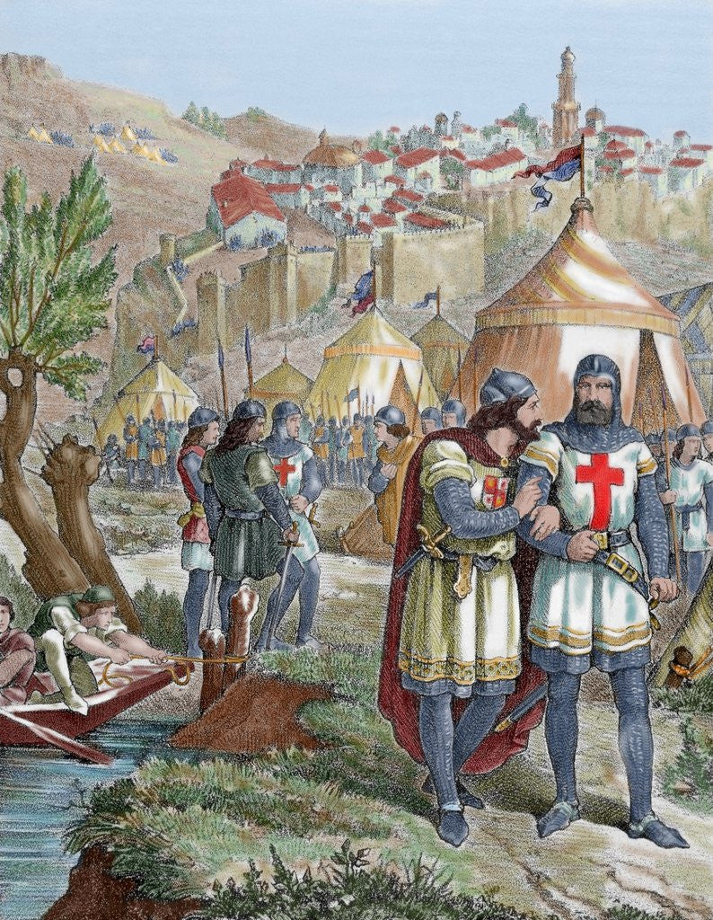 Detail of Alfonso II of Aragon and Alfonso VIII of Castile in the siege of Cuenca on 1177. Spain by Anonymous