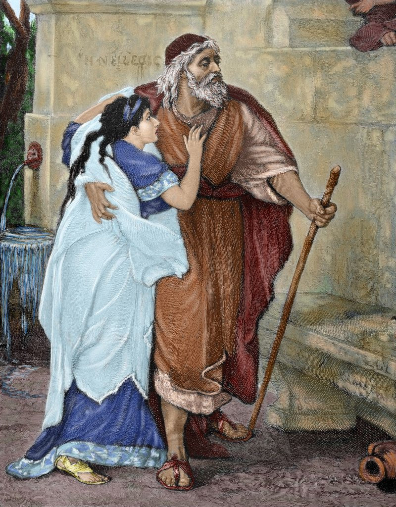 Detail of Oedipus and Antigone. Engraving by Anonymous