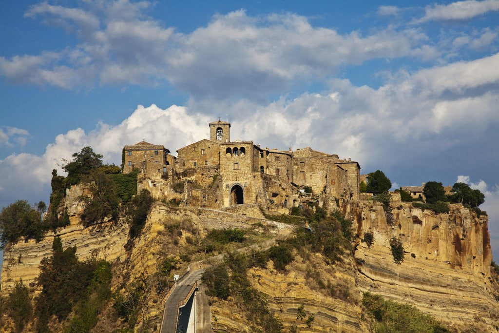 Detail of Civita di Bagnoregio and the long bridge leading to town by Anonymous