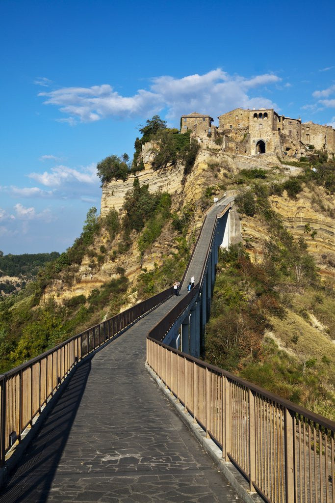 Detail of Civita di Bagnoregio and the long bridge leading to town by Anonymous