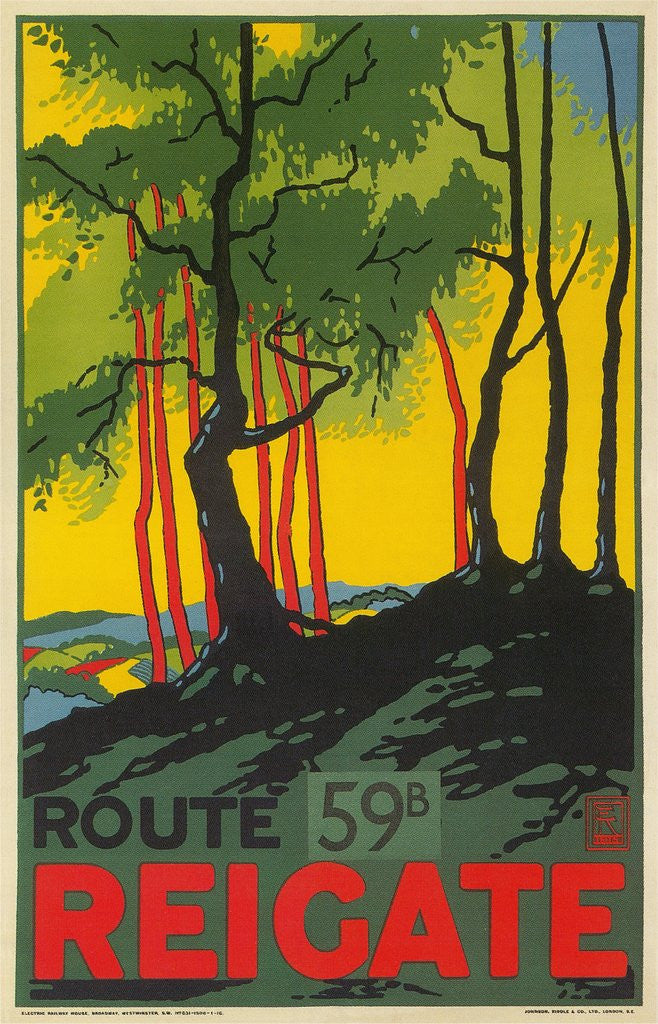 Detail of Travel Poster for Reigate, Surrey, England by Corbis