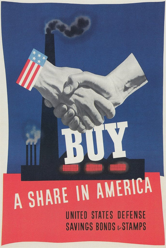 Detail of World War II Poster, Buy a Share in America by Anonymous