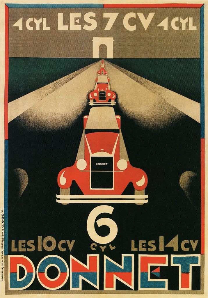 Detail of Advertisement for Donnet, French Automotive Pioneer by Corbis