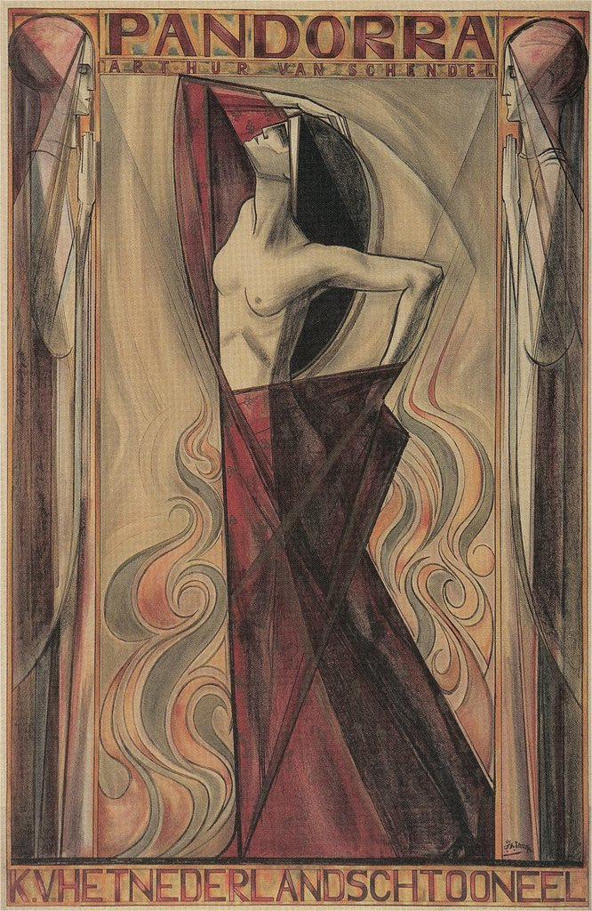 Detail of Art Nouveau Pandorra Playbill by Anonymous