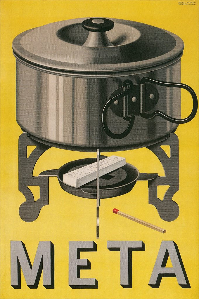 Detail of German Advertisement for Meta, Pot with Sterno Cube by Anonymous