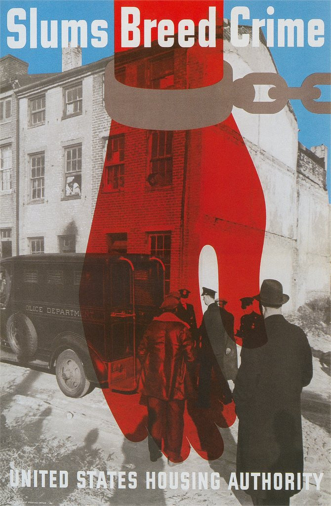 Detail of Slums Breed Crime, US Housing Authority Poster by Corbis