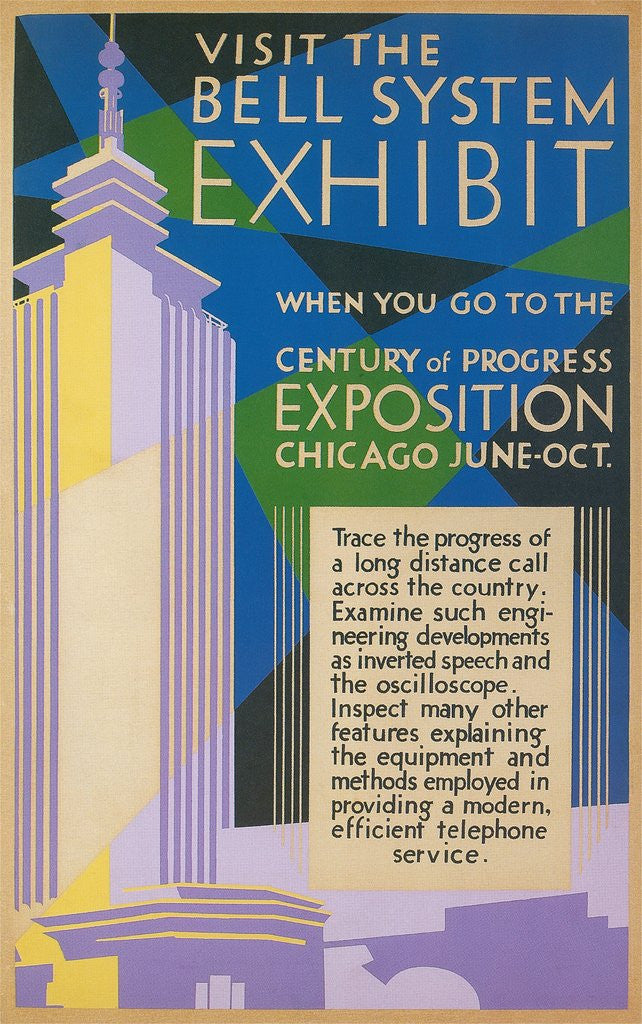 Detail of Visit the Bell System Exhibit Poster, Chicago World's Fair, 1935 by Corbis