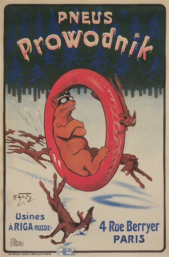 Detail of French Advertisement for Prowodnik Tires by Anonymous