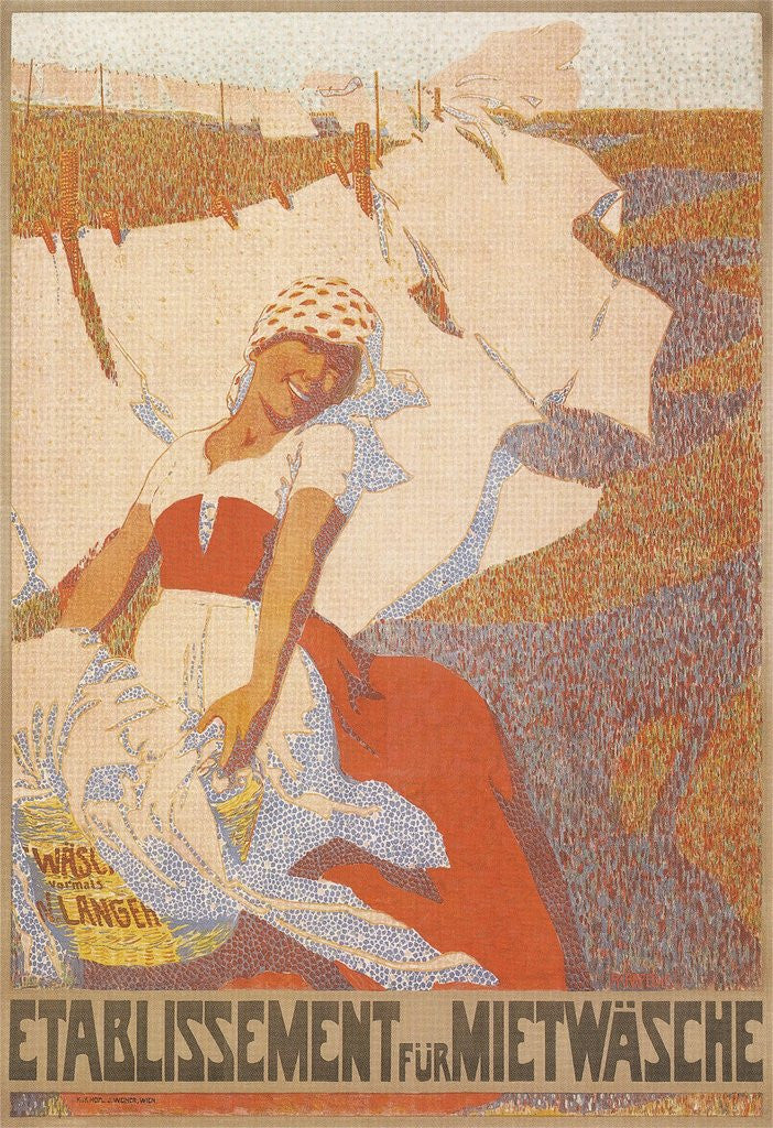Detail of Pointillist Poster for Laundry Service by Anonymous