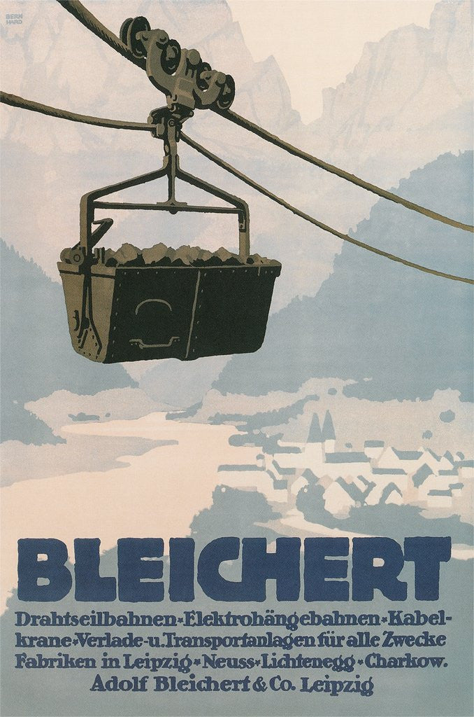 Detail of Bleichert Coal Tram Advertisement by Corbis