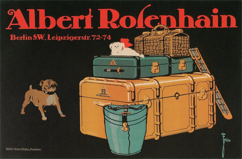 Detail of Poster for Albert Rosenhain Trunk by Anonymous