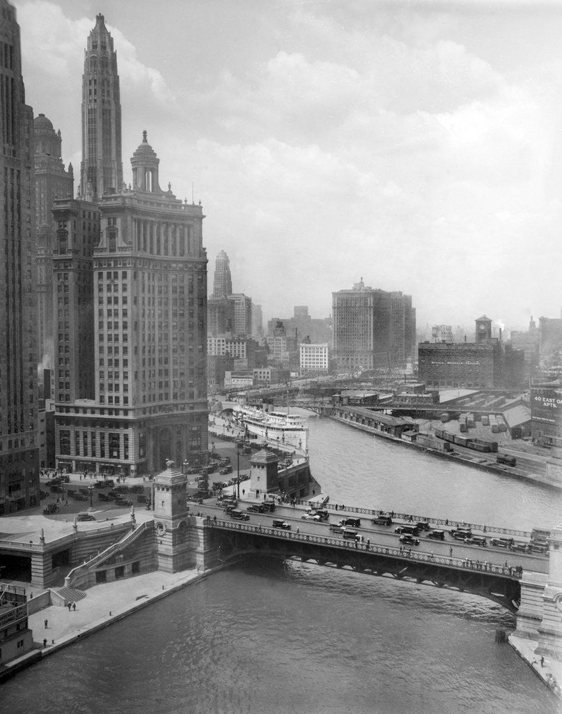 Detail of Downtown Chicago view looking west, ca. 1928 by Anonymous
