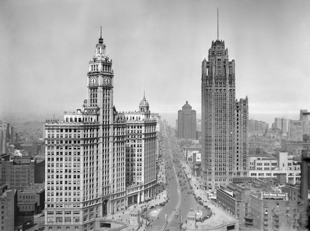Detail of Michigan Avenue view in Chicago, ca. 1925 by Anonymous