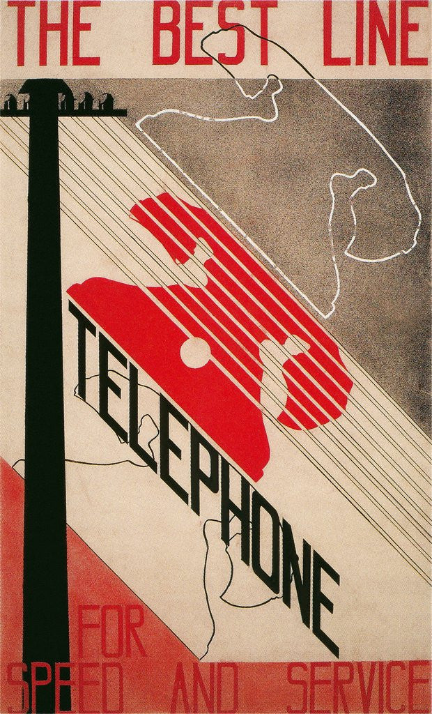 Detail of Advertisement for Best Line Telephone by Corbis