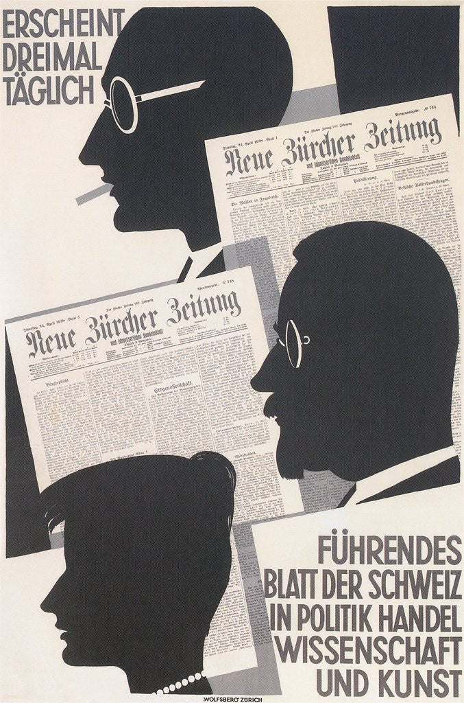 Detail of Poster for Swiss Newspaper by Anonymous