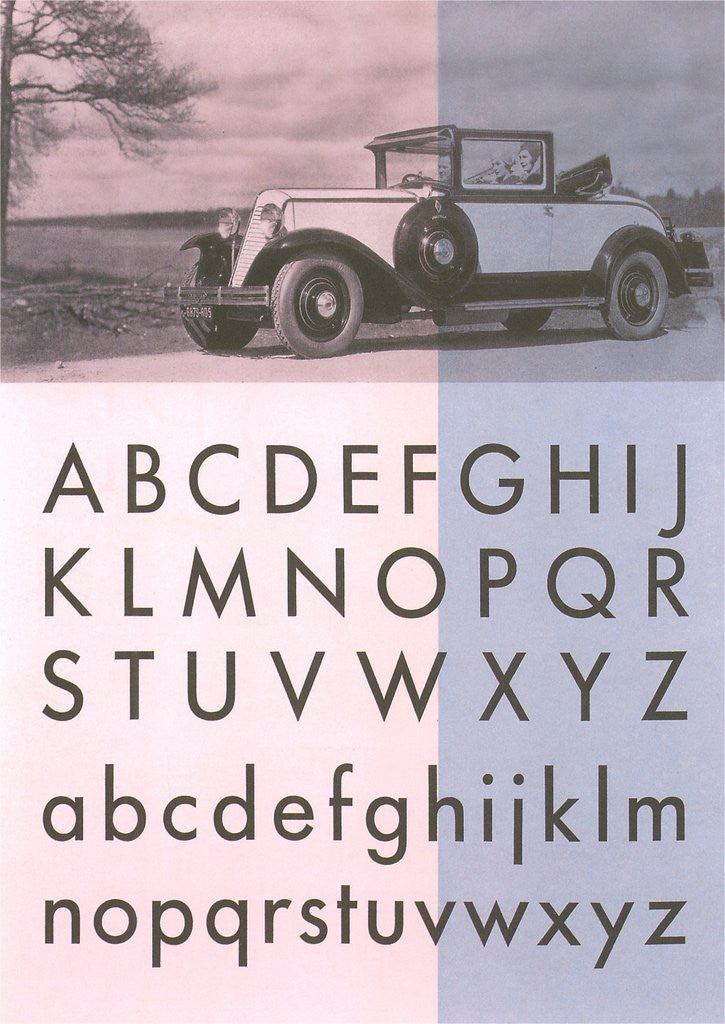 Detail of Vintage Car with Alphabet by Anonymous