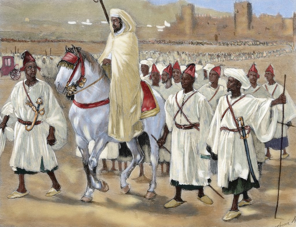 Detail of Hassan I (1836-1894). Sultan of Morocco (1873-1894) by Anonymous