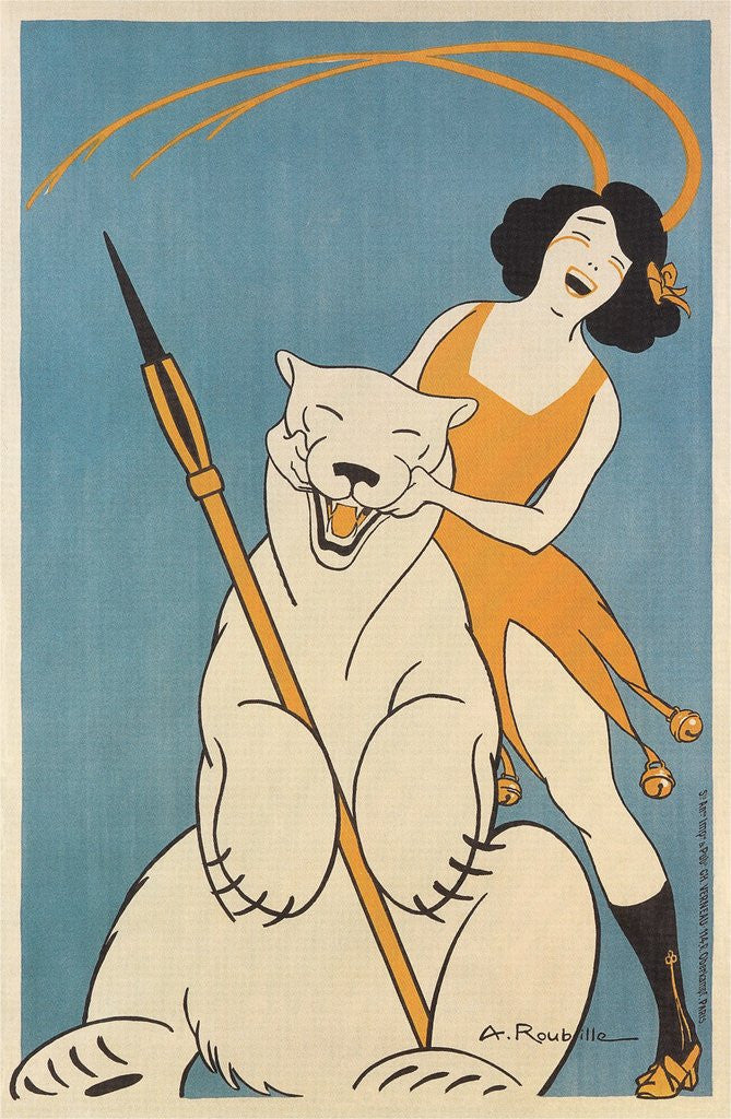 Detail of Laughing Woman and Polar Bear by Anonymous