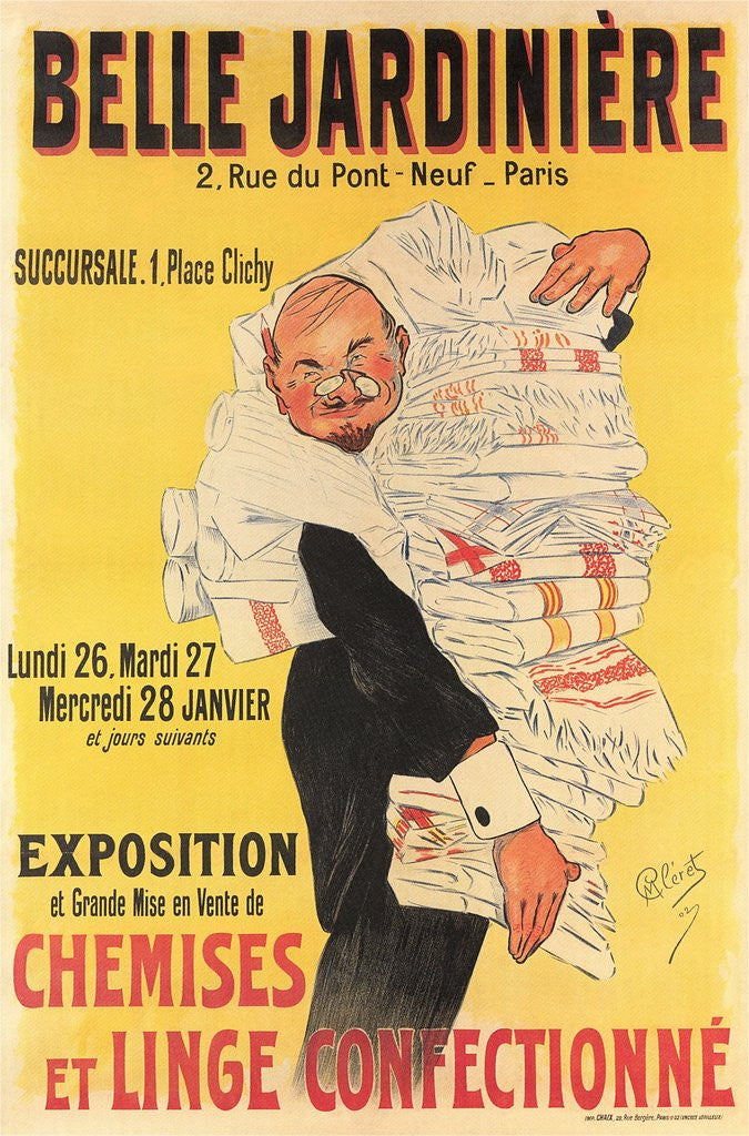 Detail of Belle Jardiniere Clothing Sale Advertisement by Anonymous