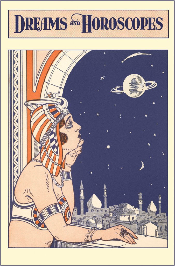 Detail of Dreams and Horoscopes, Stargazing Woman by Anonymous