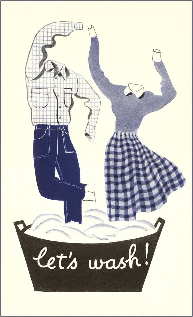 Detail of Let's Wash! Dancing Laundry by Anonymous