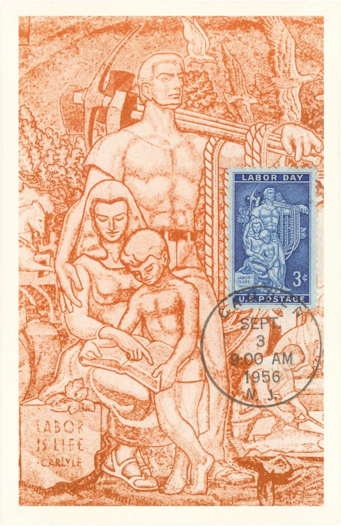 Detail of Laborer and Family, Labor is Life by Anonymous