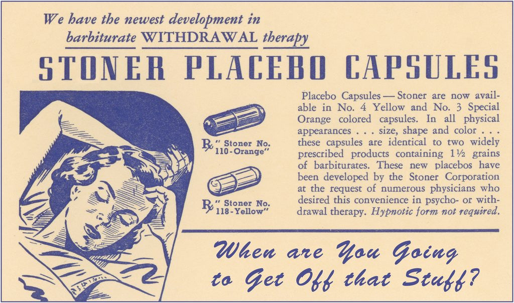 Detail of Ad for Stoner Placebo Capsules by Anonymous