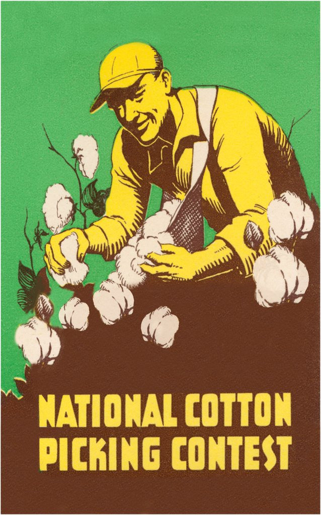 Detail of Poster for National Cotton Picking Contest by Anonymous