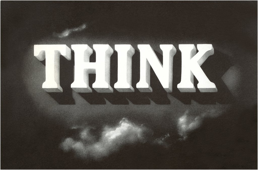 Detail of THINK, Black and White by Anonymous