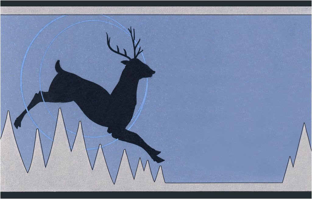 Detail of Stylized Leaping Deer by Anonymous