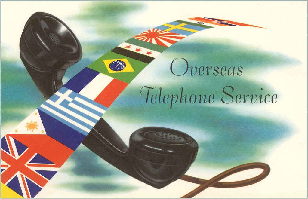 Detail of Overseas Telephone Service, Flags by Anonymous