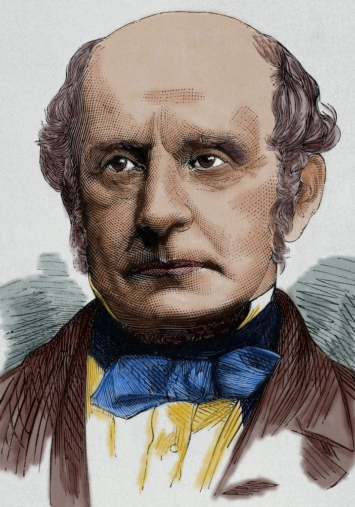 Detail of Sir Alexander Cockburn (1802-1880). Engraving. Colored by Anonymous