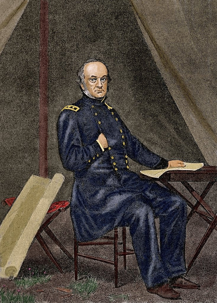 Detail of Henry Wager Halleck (1815-1872). Was a United States Army officer. Engraving by Anonymous
