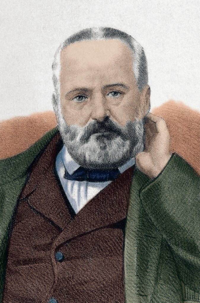 Detail of Victor Hugo (1802-1885). French poet, novelist, and dramatist to the Romantic movement. Engraving. C by Anonymous