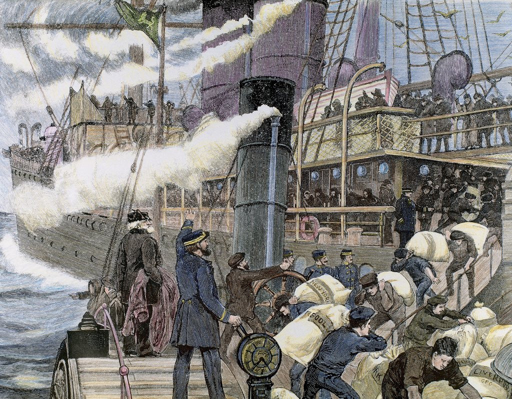 Detail of Boat carrying goods in the port of London by Anonymous