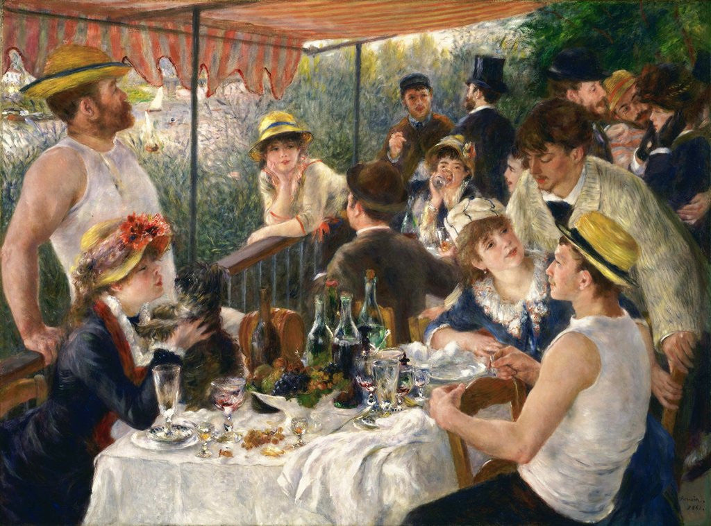Detail of Luncheon of the Boating Party by Pierre-Auguste Renoir