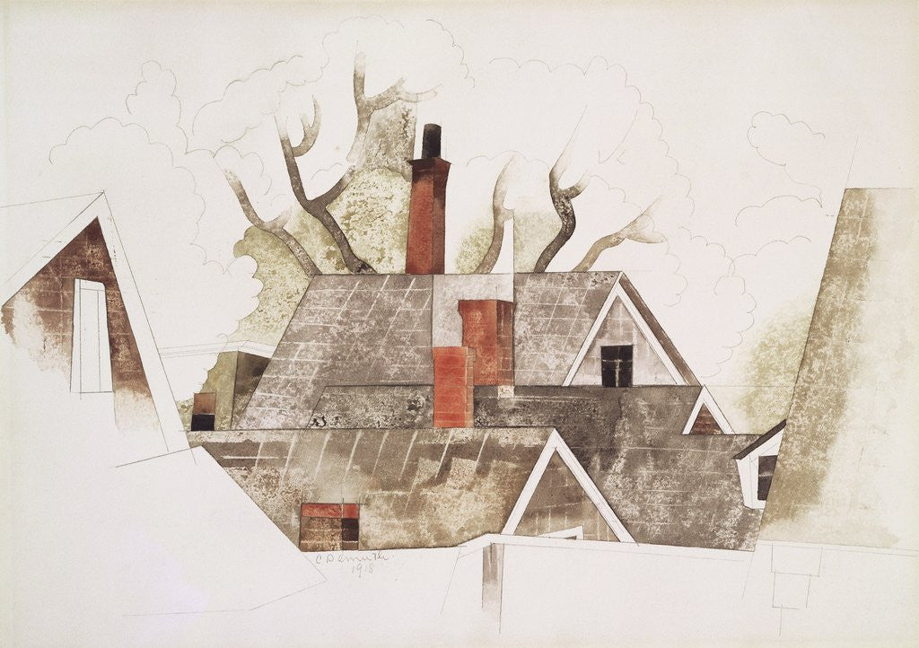 Detail of Red Chimneys by Charles Demuth