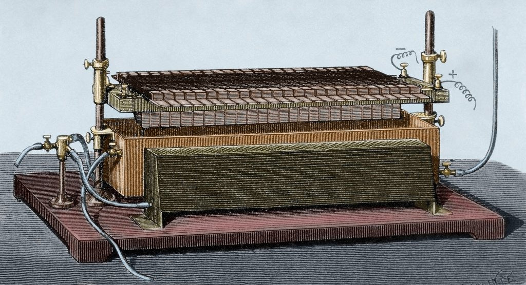 Detail of Thermo-electric battery by Alexandre-Edmond Becquerel (1820-1891) by Anonymous