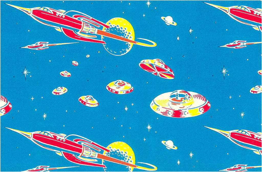 Detail of Rockets and Flying Saucers by Anonymous