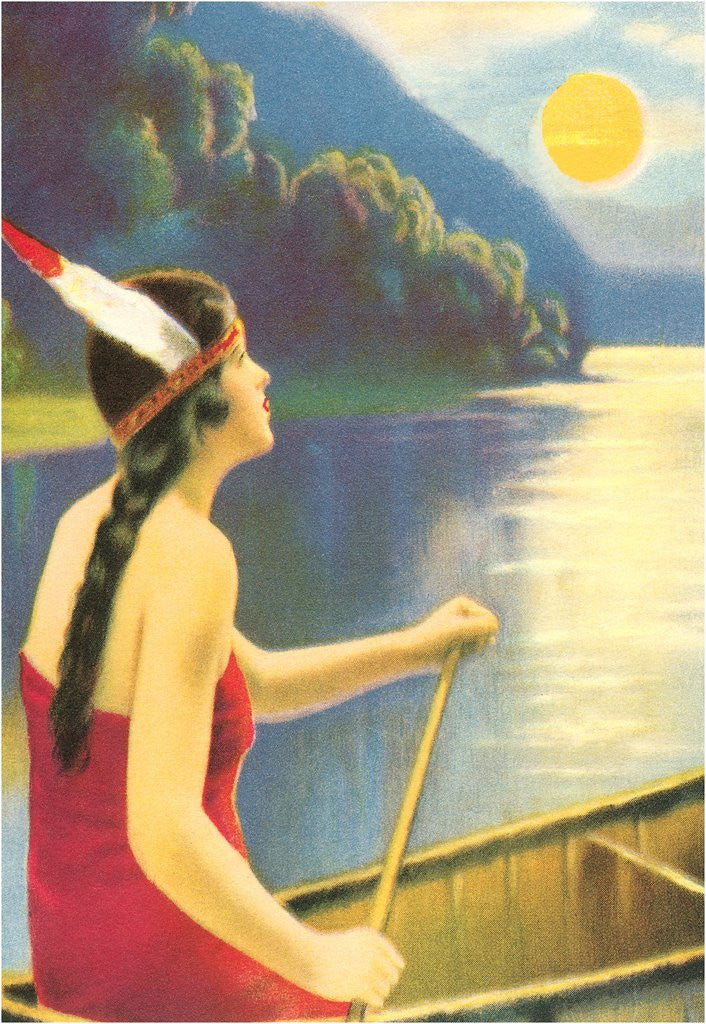 Detail of Indian maiden watching the sunset by Anonymous