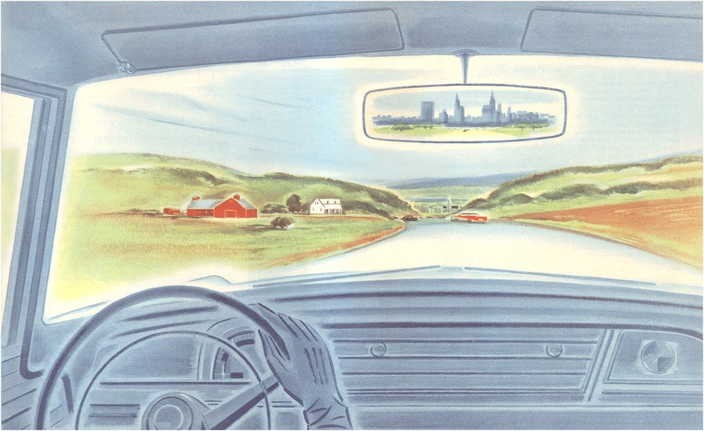 Detail of Driving away from the city by Anonymous