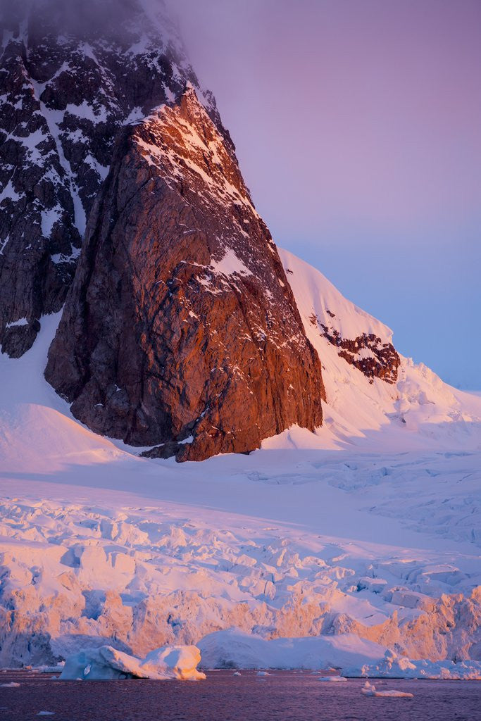 Detail of Mountain peak and glacier in Lemaire Channel, Antarctica by Anonymous