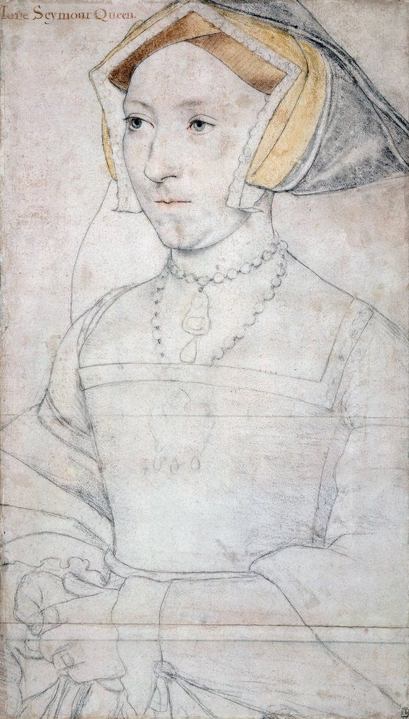 Detail of Portrait of Queen Jane Seymour, by Hans Holbein The Younger