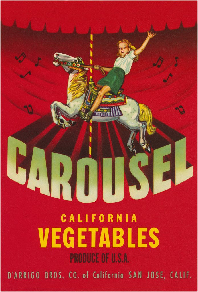 Detail of Carousel Vegetable Crate Label by Corbis