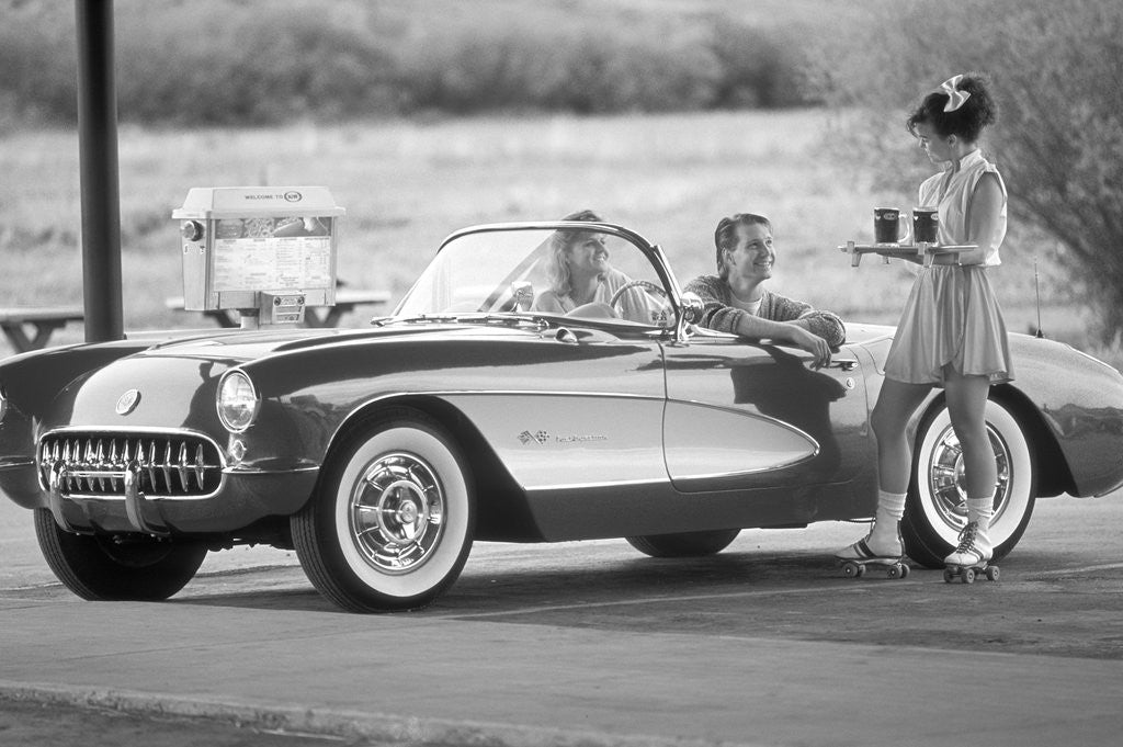Detail of 1980s 1990s Carhop on roller skates by Anonymous