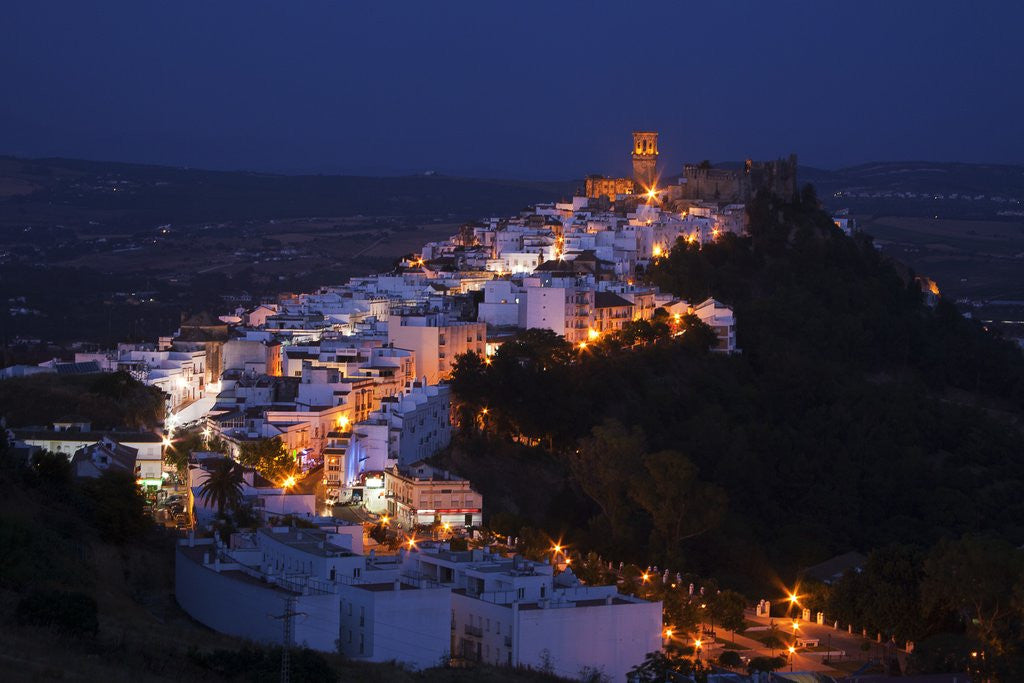 Detail of Church bell towers and whitewashed houses in Andaluisa, Spain by Anonymous