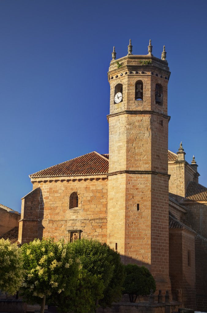 Detail of Clock tower of the San Mateo Church in Banos de la Encina, Spain by Anonymous