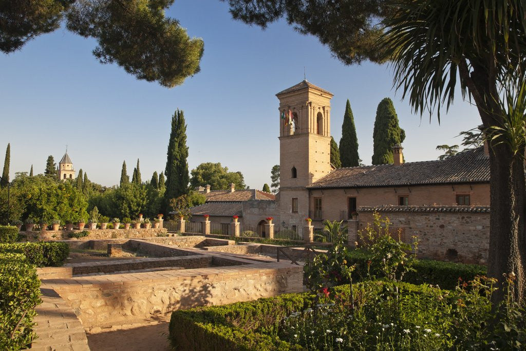 Detail of Generalife gardens in Alhambra, Granada, Spain by Anonymous